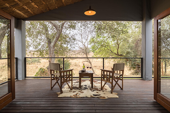 Suite balcony at Becks safari Lodge